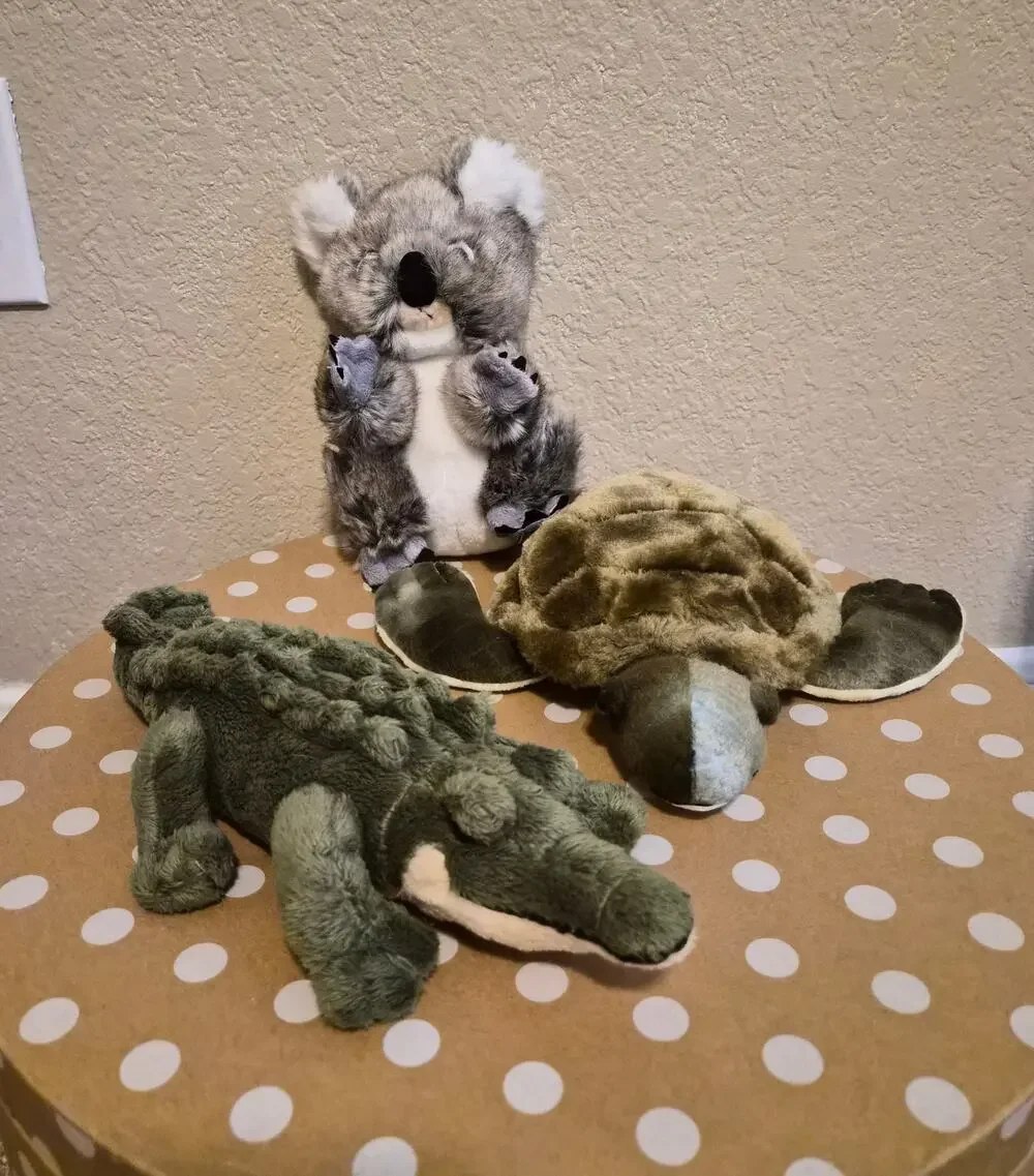 Australian Animal Plushies - Koala, Crocodile, Turtle